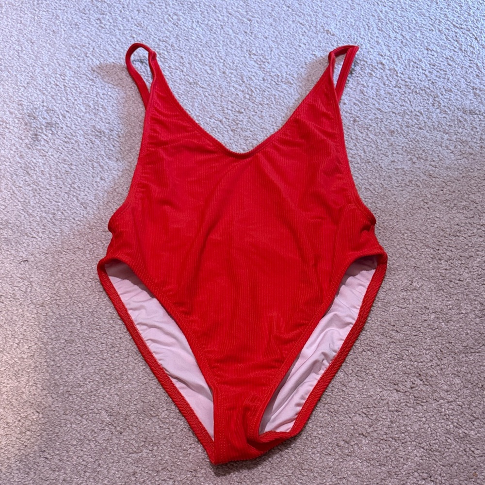 Nasty Gal Red One Piece Swimsuit